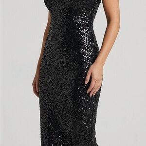 Versace Black Sequin Maxi Dress